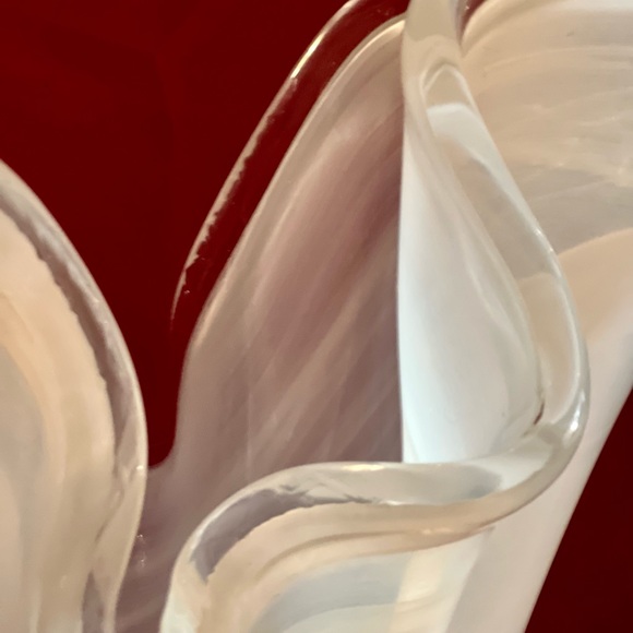 Large Italian Swirl & Swung Art  Glass Vase Label Murano - Picture 4 of 7